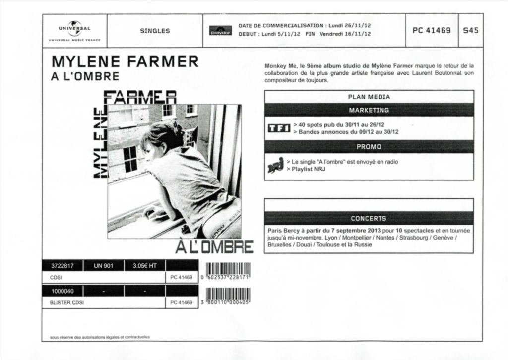 Bon de Précommande – A L&rsquo;Ombre CD – France