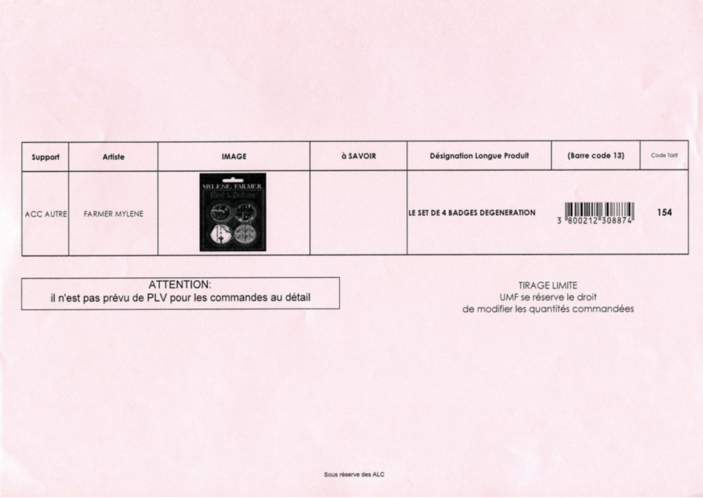 Bon de Précommande – Point de Suture Merchandising 5 – France