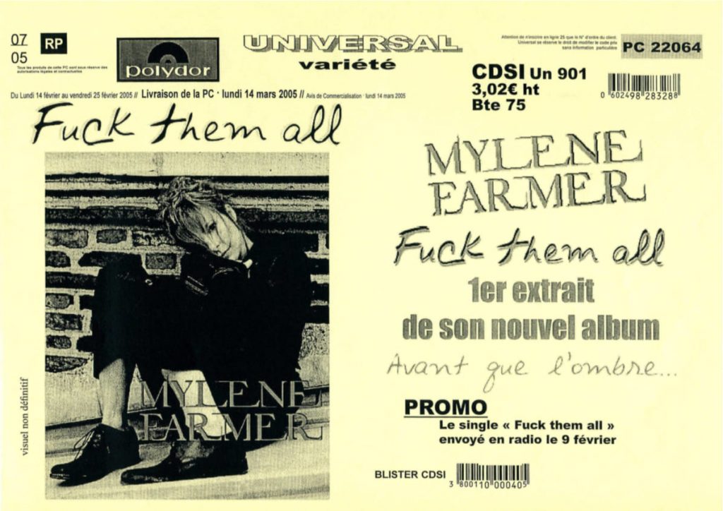 Bon de Précommande – Fuck Them All CD single – France