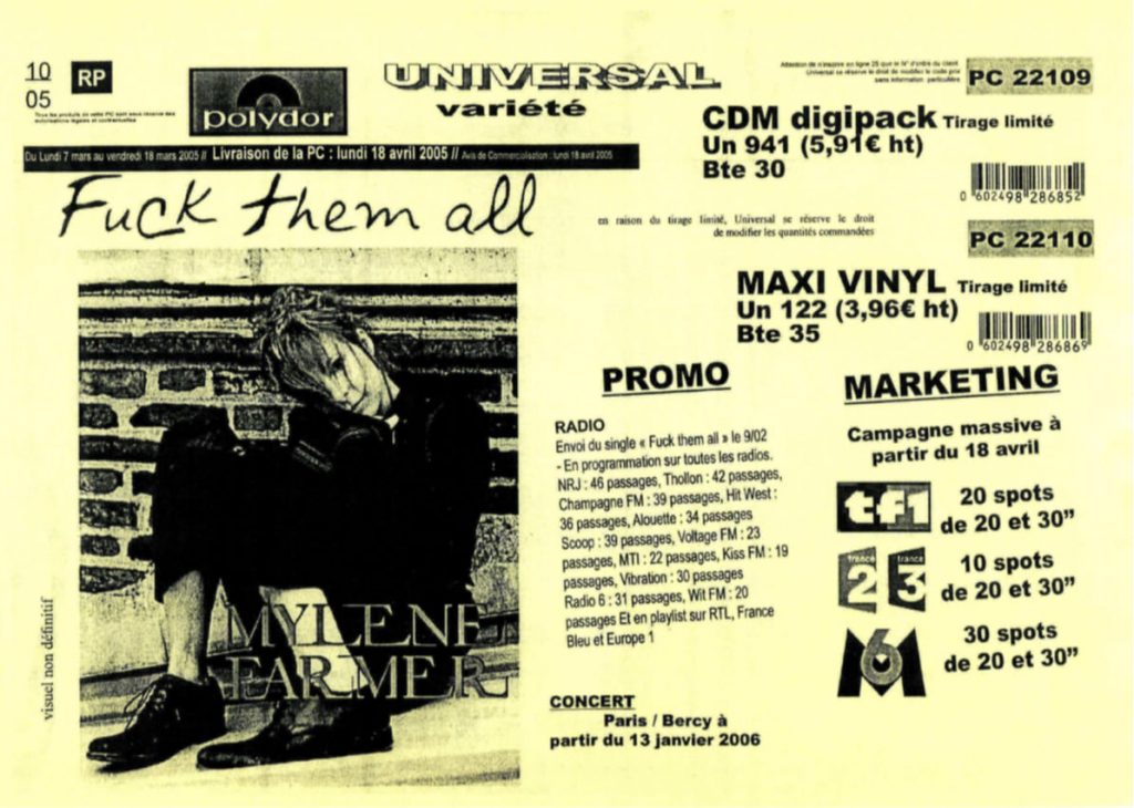 Bon de Précommande – Fuck Them All Maxi Cd & LP – France