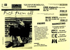 Bon de Précommande – Fuck Them All Maxi Cd & LP – France