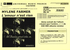 Bon de Précommande – L’amour n’est rien Maxi CD – France