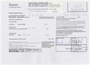 Bulletin de déclaration « Sextonik » – Sacem