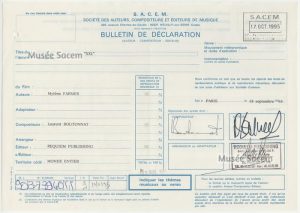 Bulletin de déclaration « XXL » – Sacem