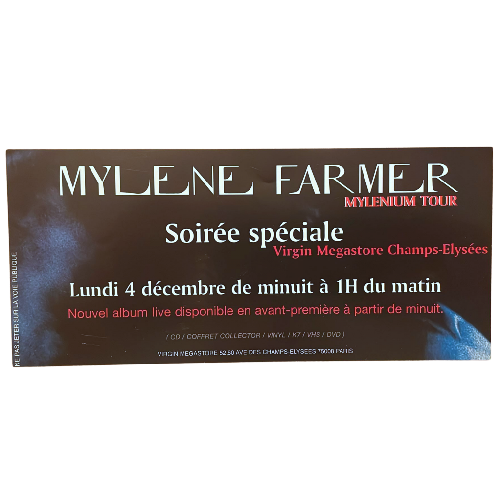 Flyer Virgin Megastore – Mylenium Tour – France