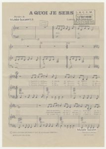 Partition « A quoi je sers » – Sacem