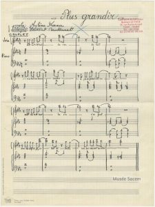 Partition « Plus grandir » – Sacem