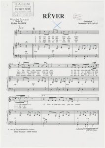 Partition « Rêver » – Sacem