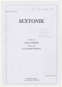 Partition « Sextonik » – Sacem