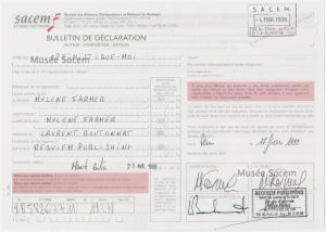 Bulletin de déclaration « Optimistique moi » – Sacem